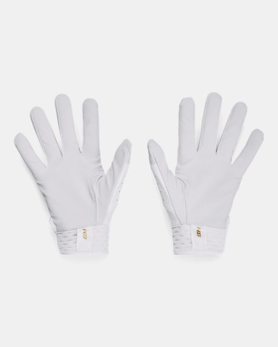 Boys' UA Harper Hustle 21 Batting Gloves, White, pdpMainDesktop image number 1